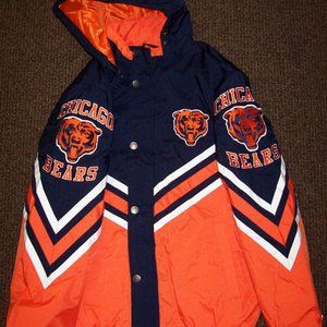 CHICAGO BEARS STARTER Full Zip Hooded Jacket L XL